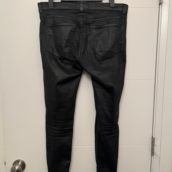 Current Elliott Jeans Coated Black Sz 28 Stiletto - Picture 2 of 4